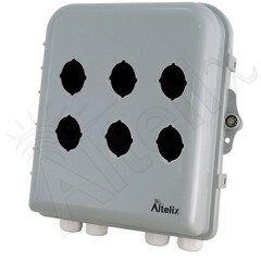 Altelix 10x9x4 IP66 NEMA 4X PCABS Weatherproof 6 Pushbutton Enclosure with 22mm holes